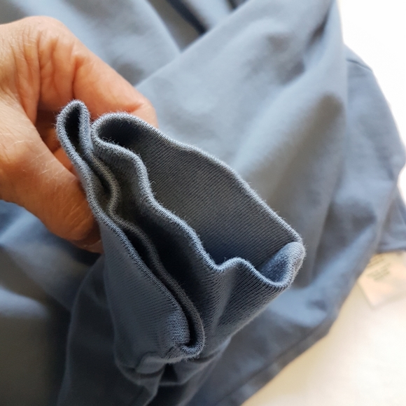 Aritzia Azure Skies Long Sleeve Crewneck Pullover Cropped Top Tee Blue Grey Sz S - Picture 9 of 11